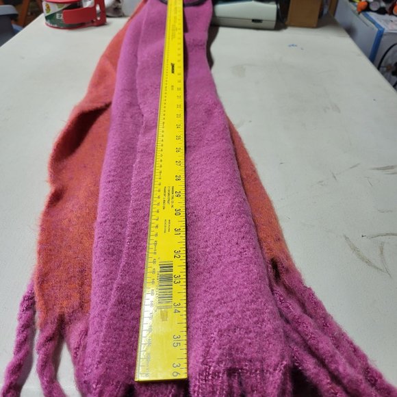 New Laundry by Design Women's Scarf Pink Rust Fringe Neck Warmer Accesories‎ - Picture 12 of 12